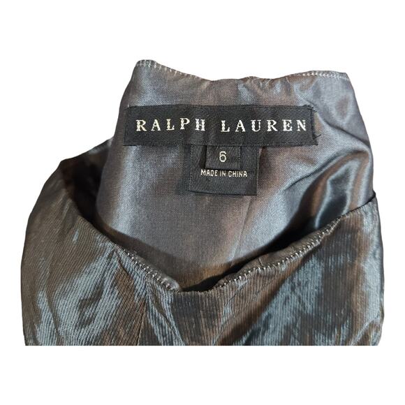 Ralph Lauren Black Label Crinkled Metallic Bubble Skirt in Gunmetal Women's 6 - Picture 5 of 5